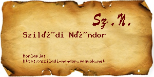 Sziládi Nándor névjegykártya