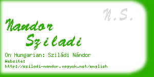 nandor sziladi business card